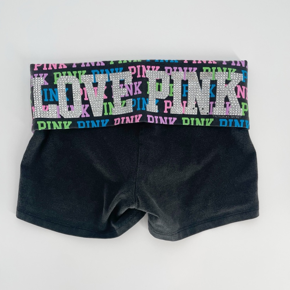 Victoria’s Secret PINK Foldover Waist Gemstone Yoga Shorts